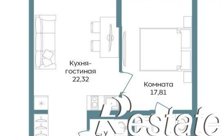 2-комн квартира в новом доме