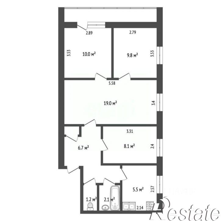3-комн квартира улица Гоголя, 13,  д. 13