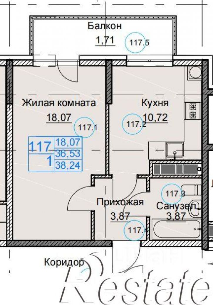 1-комн квартира Советская улица, 21,  д. 21