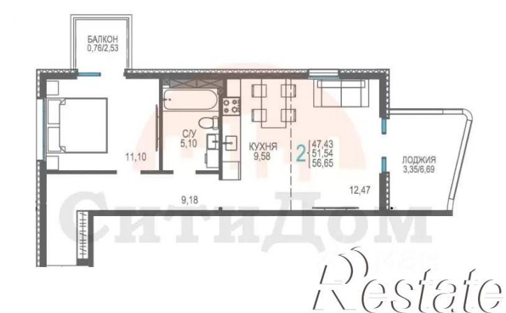 1-комн квартира Лазурная улица, 1 к6,  д. 1 к6