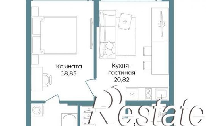 1-комн квартира в новом доме