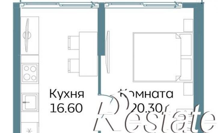2-комн квартира в новом доме