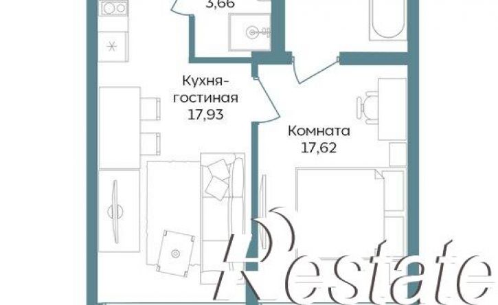 1-комн квартира в новом доме