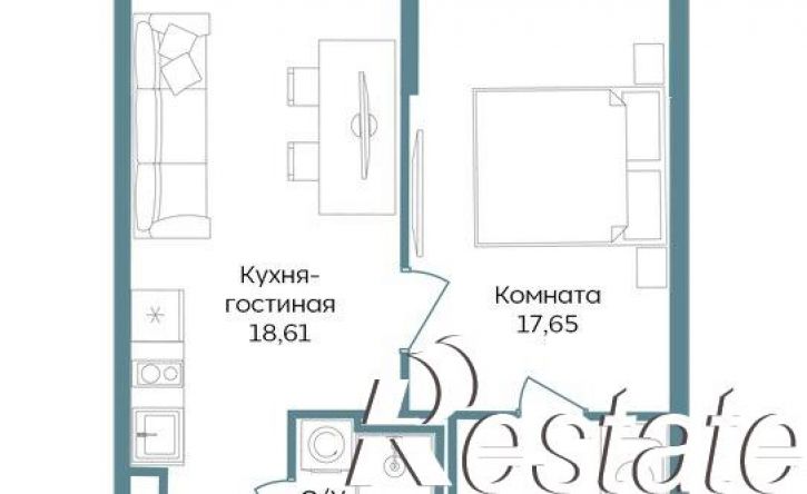 1-комн квартира в новом доме