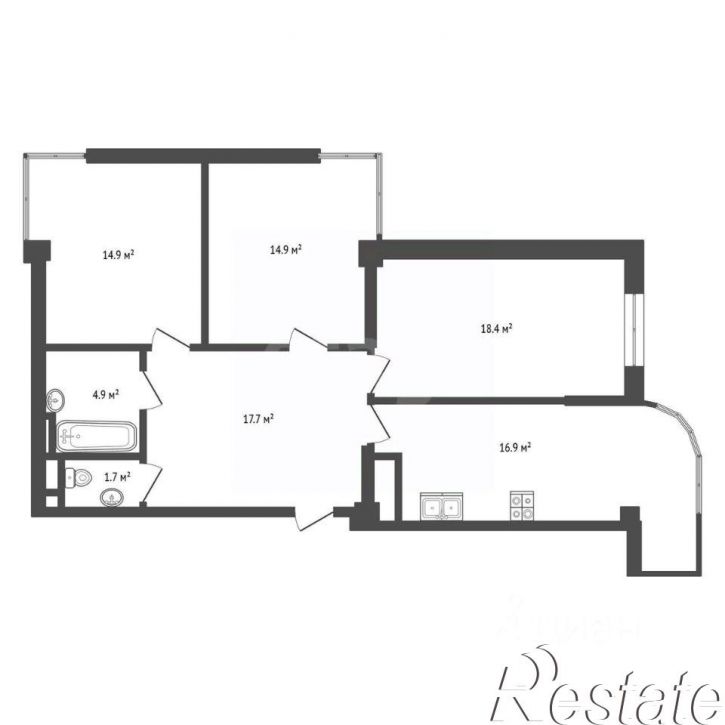 3-комн квартира Стрелецкий спуск, 10 к1,  д. 10 к1