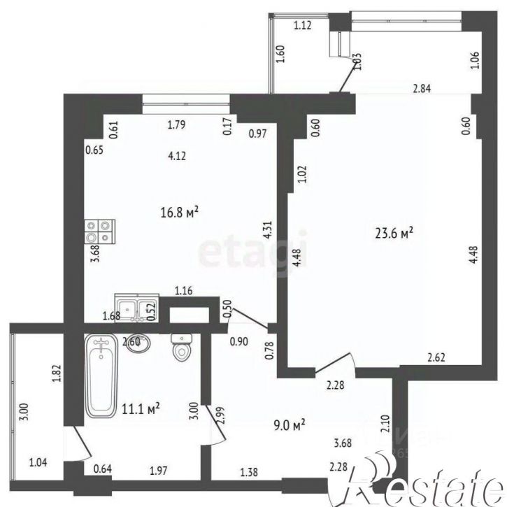 1-комн квартира Античный проспект, 64к5,  д. 64к5