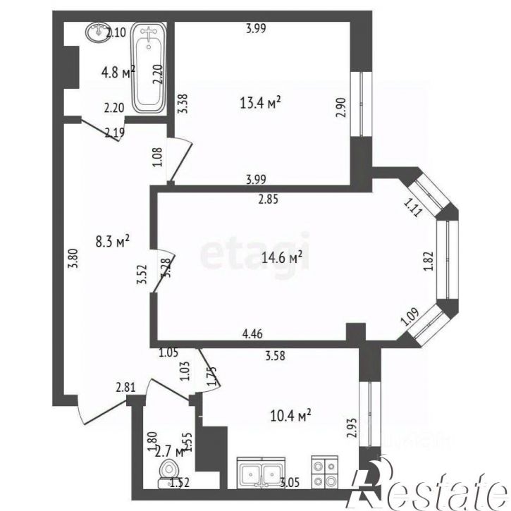 2-комн квартира Столетовский проспект, 29,  д. 29