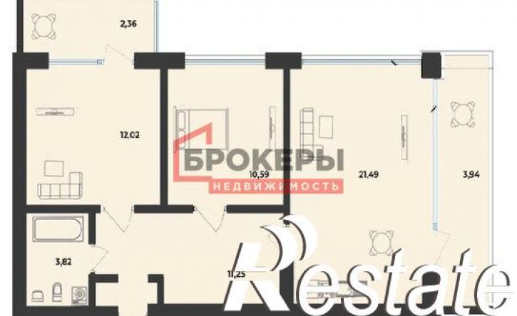 2-комн квартира Парковая улица, 15,  д. 15