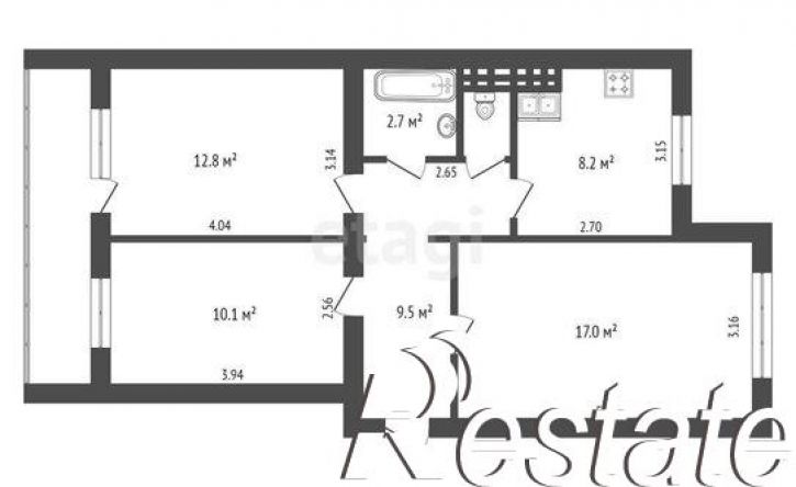 3-комн квартира улица Просвещения, 33,  д. 33