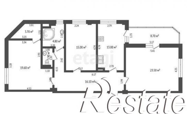 3-комн квартира улица Руднева, 30А,  д. 30А
