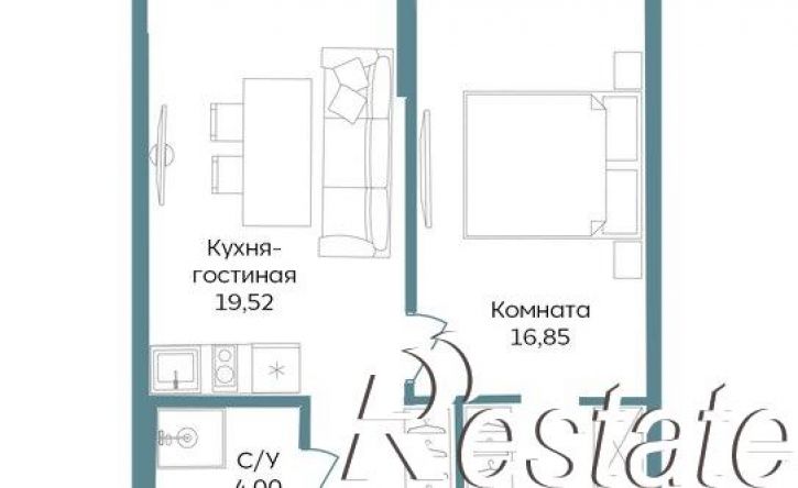 1-комн квартира в новом доме