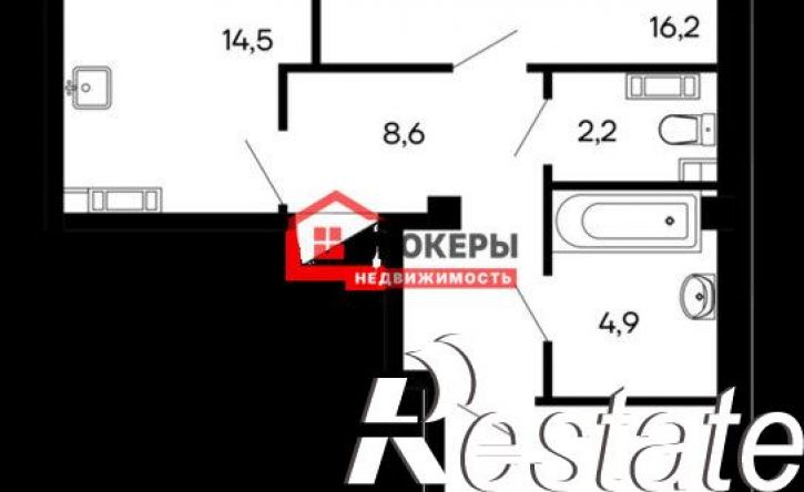 2-комн квартира улица Токарева, 18Д к2,  д. 18Д к2