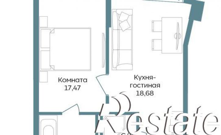 1-комн квартира в новом доме