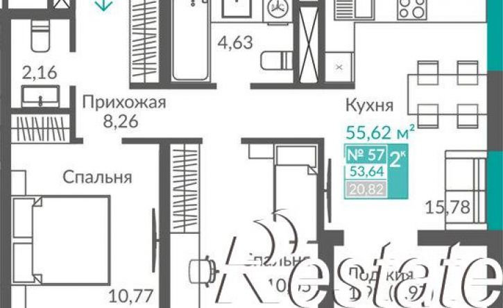 2-комн квартира в новом доме Балаклавское шоссе, 7,  д. 7