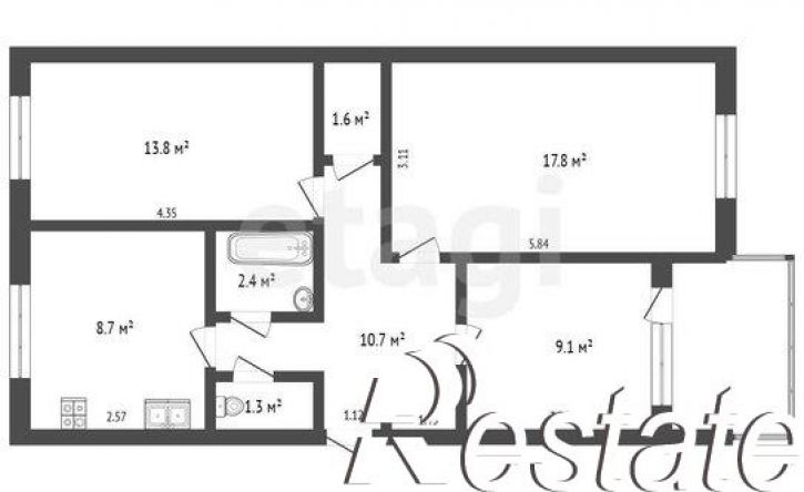 3-комн квартира Таврическая улица, 18,  д. 18