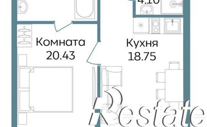 2-комн квартира в новом доме