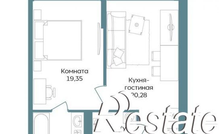 2-комн квартира в новом доме