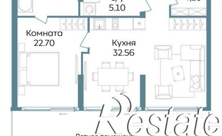 2-комн квартира в новом доме