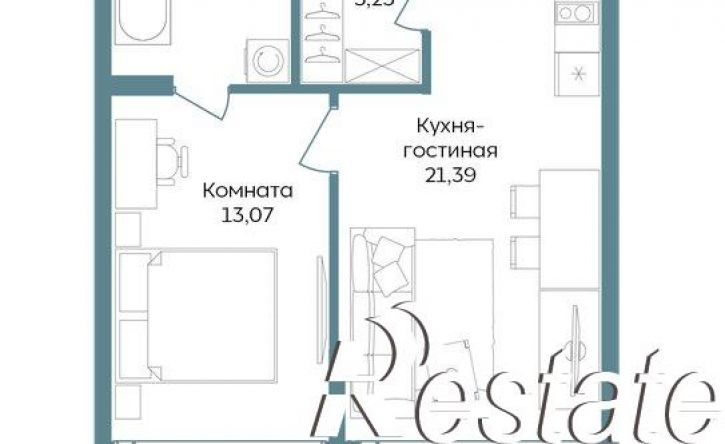 2-комн квартира в новом доме