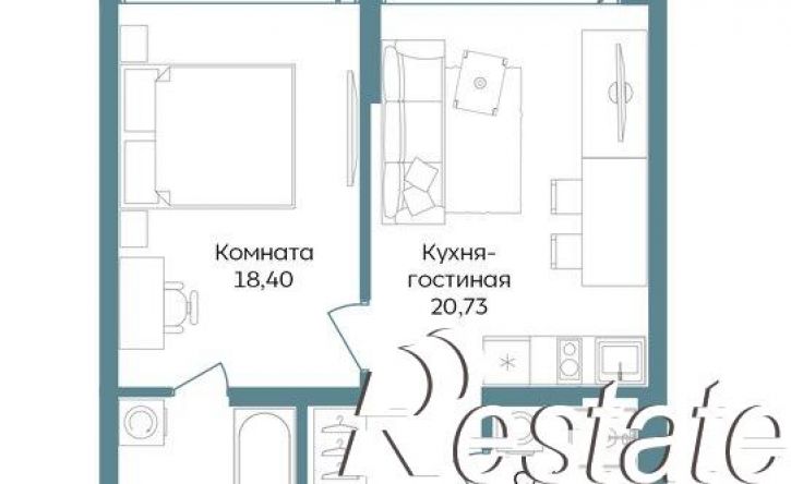 2-комн квартира в новом доме