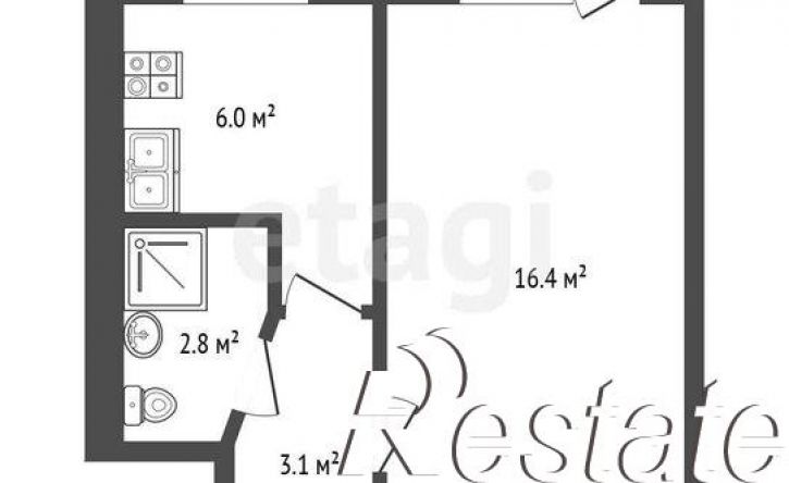 1-комн квартира проспект Героев Сталинграда, 24А,  д. 24А