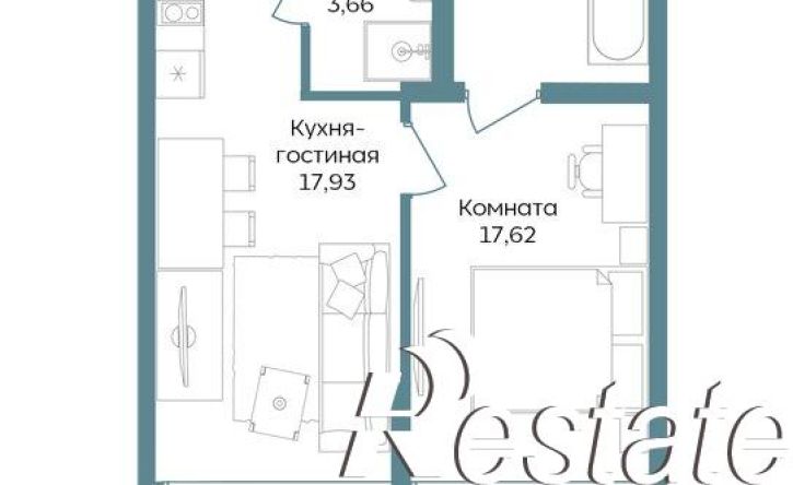 1-комн квартира в новом доме