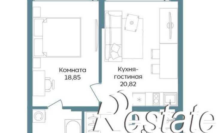 1-комн квартира в новом доме
