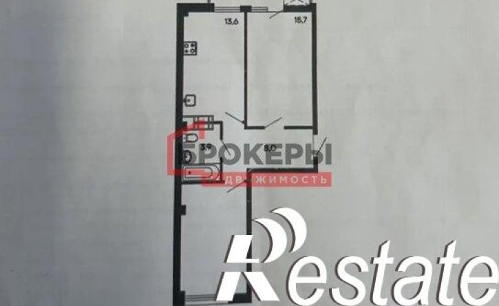 2-комн квартира улица Токарева, 18Д к2,  д. 18Д к2